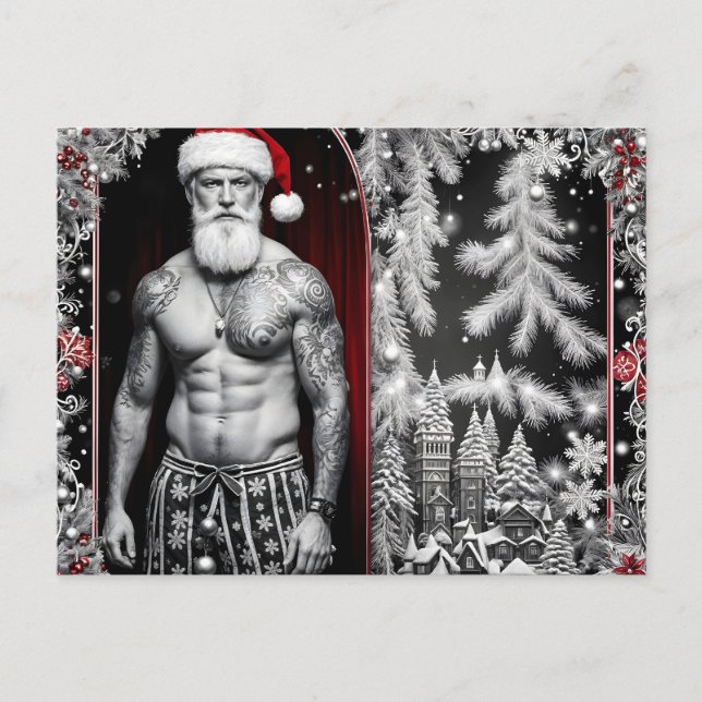 Postal Frohe Weihnachten wünscht der Weihnachtsmann (Anverso)