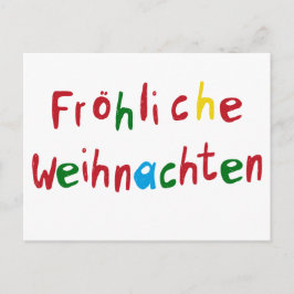 Postal Fröhliche Weihnachten - Grußkarte bunt
