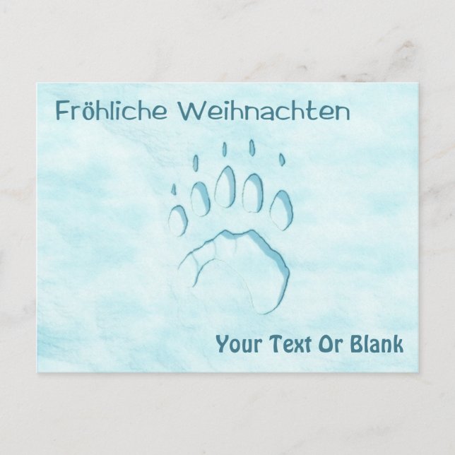 Postal Fröhliche Weihnachten - Papel polar para el oso (Anverso)