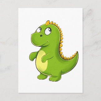 Postal Fröhlicher Grüner Dino