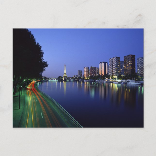 Postal Front du Seine y la Torre Eiffel, París, Francia 2 (Anverso)