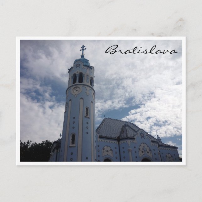 Postal frontera azul de la iglesia bratislava (Anverso)
