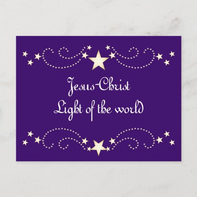 Postal Frontera de estrellas festivas (Anverso)