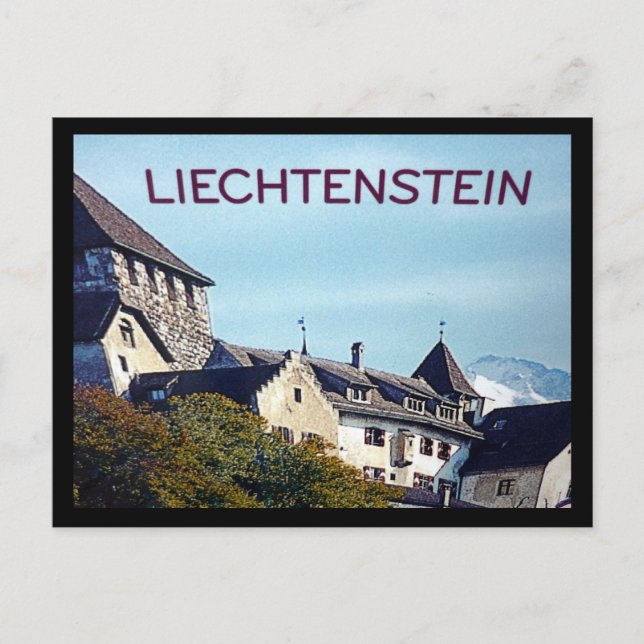 Postal frontera del castillo de liechtenstein (Anverso)