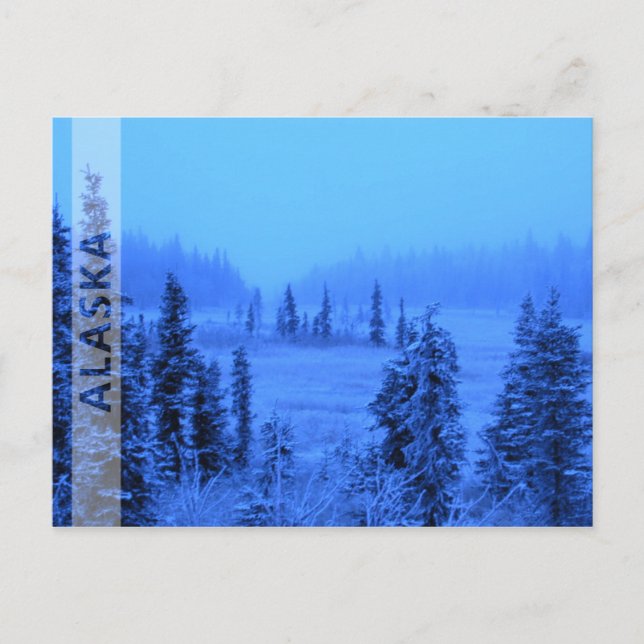 Postal Frontera para tu foto de vacaciones en Alaska (Anverso)