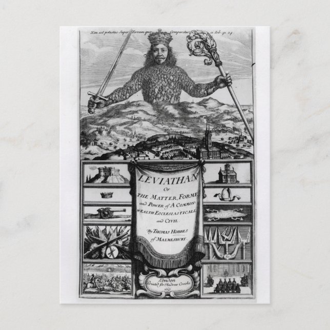 Postal Frontispiece de Thomas Hobbes de Malmesbury (Anverso)