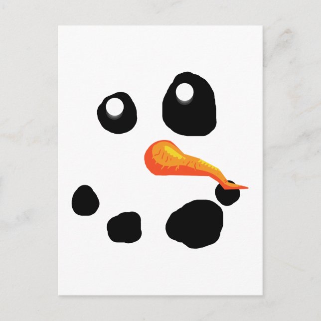 Postal Frosty el muñeco de nieve sonriendo (Anverso)