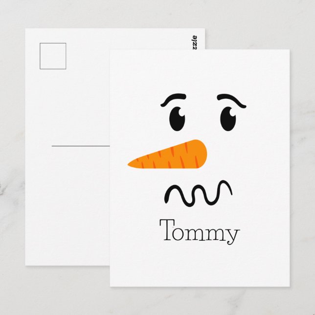 Postal Frosty el rostro confuso del hombre de nieve (Anverso / Reverso)