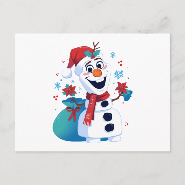 Postal Frozen Olaf - Personalizado festivo Snowman con Go (Anverso)