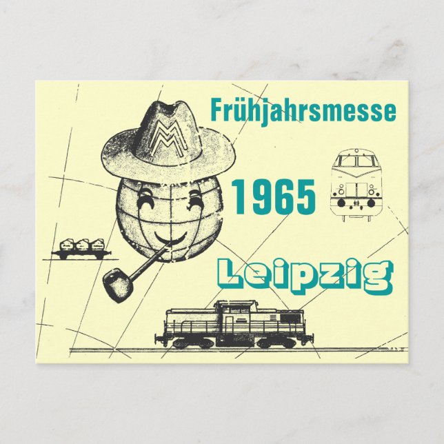 Postal Frühjahrsmesse 1965 Leipzig Werbedesign DDR. (Anverso)