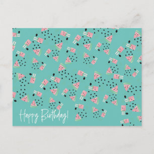 Postal Fruit Watermelon Ice Cream y Seda Fun Pattern
