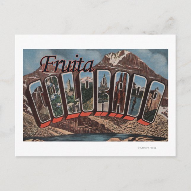 Postal Fruita, Colorado - Escenas de letras grandes (Anverso)