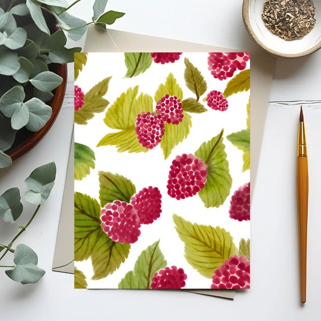 Postal Fruta acuática de frambuesa roja pintada (Subido por el creador)