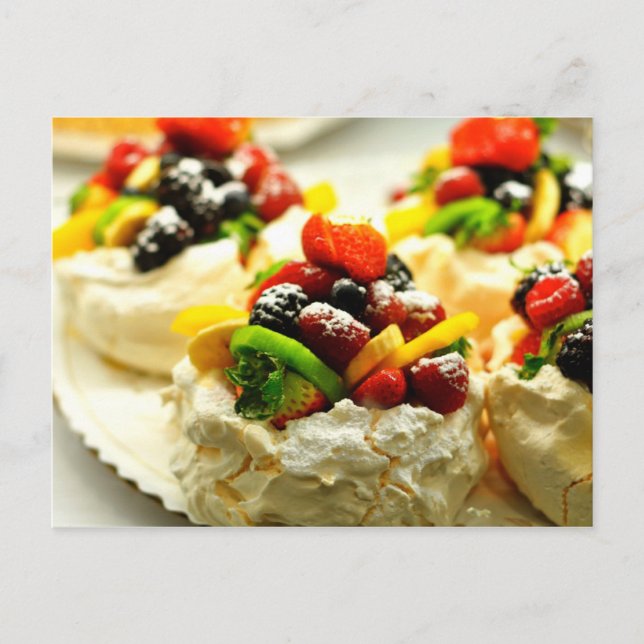 Postal Fruta de la pasión colorida Pavlova (Anverso)