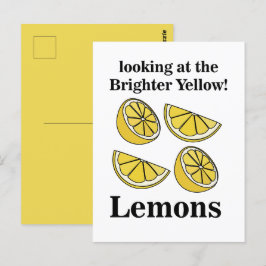Postal Fruta De Los Lemones Mirando Los Lemones Amarillos