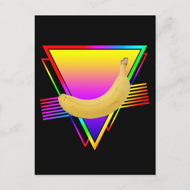 Postal Fruta de plátano retro (Anverso)