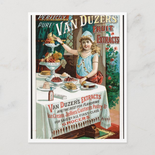 Postal Fruta de Van Duzer extrae arte publicitario de épo (Anverso)