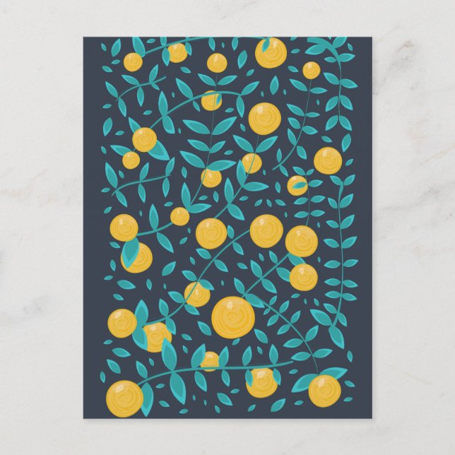 Postal Fruta Naranja de Vintage (Anverso)