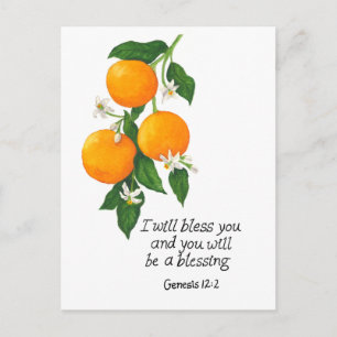 Postal Fruta Naranja Génesis 12:2