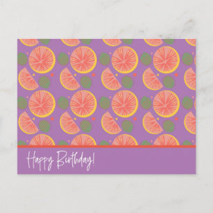 Postal Fruta patrón de confeti de pomelo
