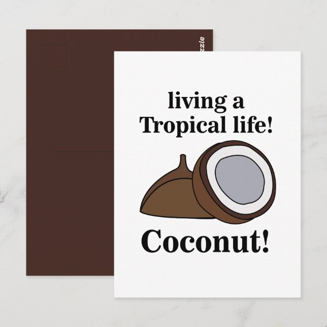 Postal Fruta Tropical de Coco  (Anverso / Reverso)