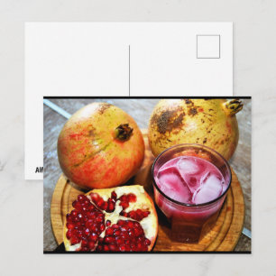 Postal Fruta y Jugo de Granada