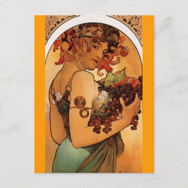 Postal Frutas - Art Nouveau - Postcard (Anverso)