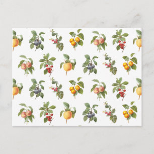 Postal frutas botánicas vintage modernas
