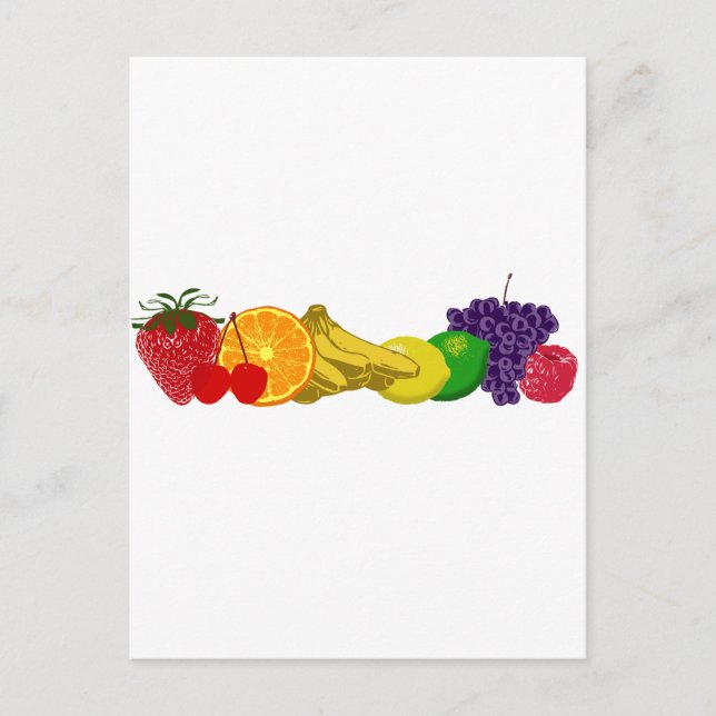 Postal Frutas de colores: (Anverso)