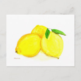 Postal Frutas de limones amarillos