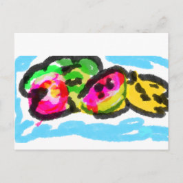 Postal Frutas de verano alegría