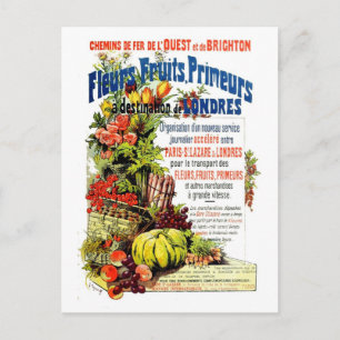 Postal Frutas frescas de la cosecha y flores París a Lond