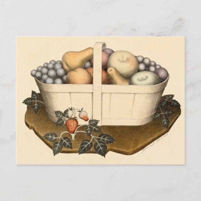Postal Frutas por Grant Wood (Anverso)