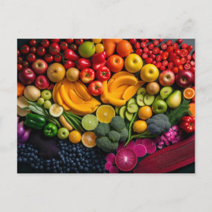 Postal Frutas Verduras Sanas Fábrica De Alimentos Dietéti