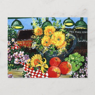 Postal Frutas y flores