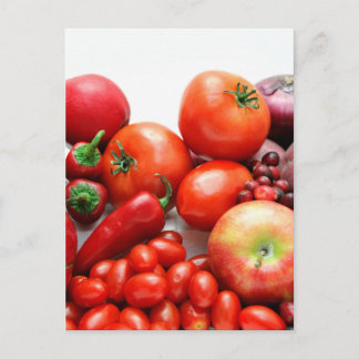 Postal Frutas Y Hortalizas Rojas