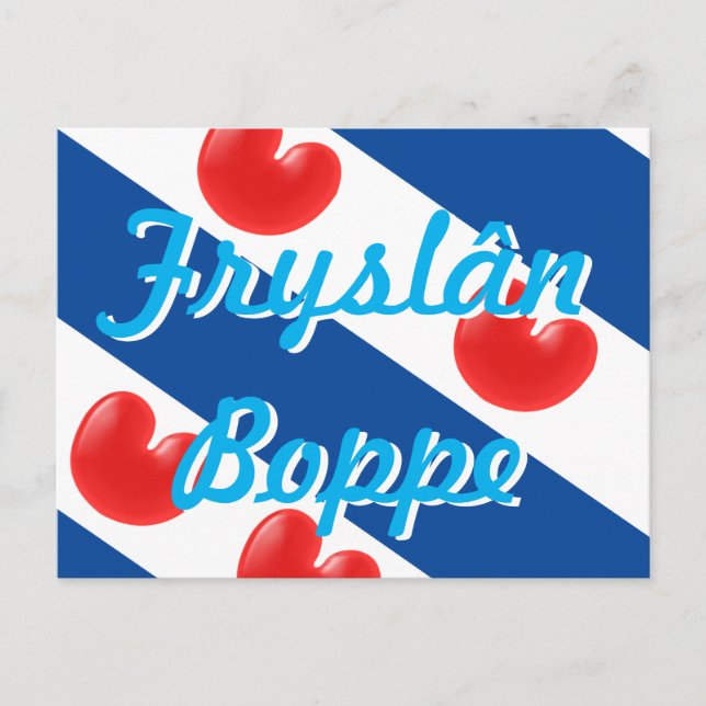 Postal Fryslan Boppe, texto del personalizable de la band (Anverso)