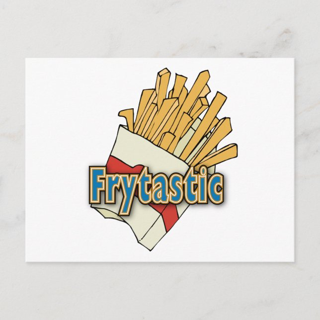 Postal Frytastic ~ Fries Francesas Fantasmas comida basur (Anverso)