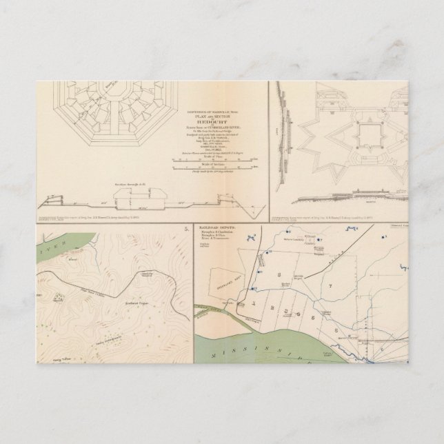 Postal Ft Donelson, Memphis, Nashville (Anverso)