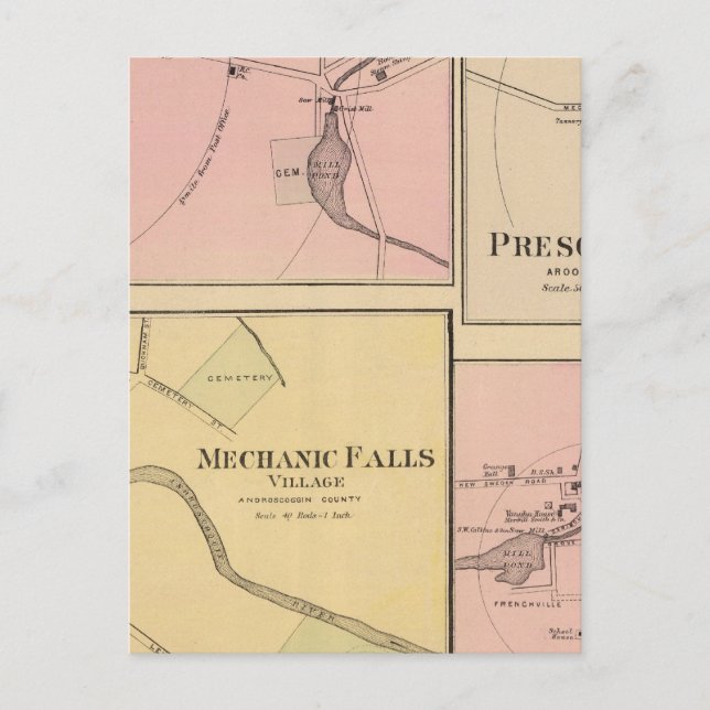 Postal Ft Fairfield, Isla Presque, Mapa Caribou (Anverso)