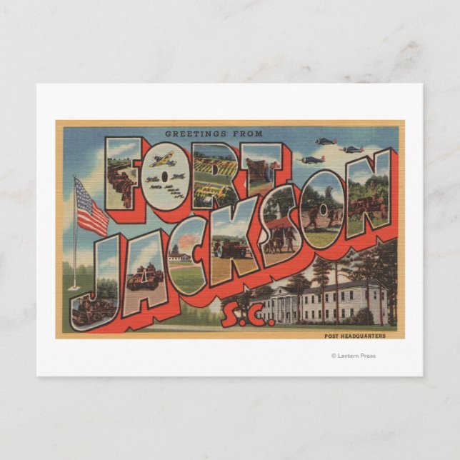 Postal Ft. Jackson, Carolina del Sur - Escena de letras g (Anverso)