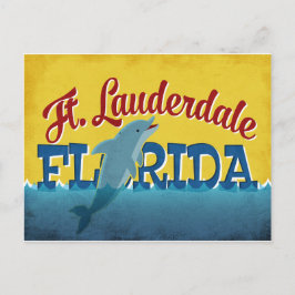 Postal Ft Lauderdale Florida Dolphin Retro Viaje de Vinta