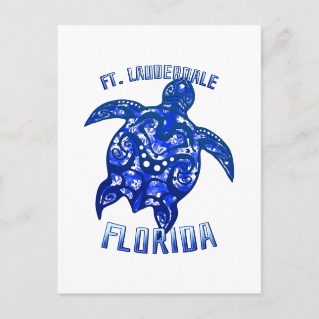 Postal Ft Lauderdale Florida Vacation Tribal Turtle (Anverso)