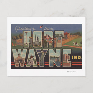 Postal Ft. Wayne, Indiana - Escenas de letras grandes 3