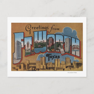 Postal Ft. Worth, Texas - Escenas de letras grandes