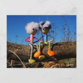 Postal Fubby paartje dat romantisch verliefd zitten.