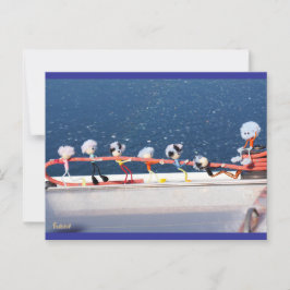 Postal Fubby's die een lijn lieren van een Zeilboot.