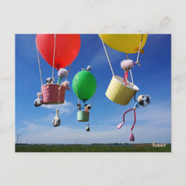 Postal Fubby's in luchtballonnen die op avontuur gaan.