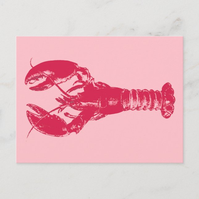 Postal Fuchsia Lobster en rosa claro (Anverso)