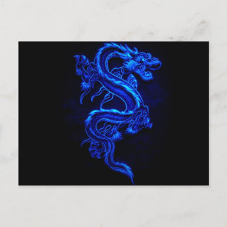 Postal fuego azul-dragón-negro